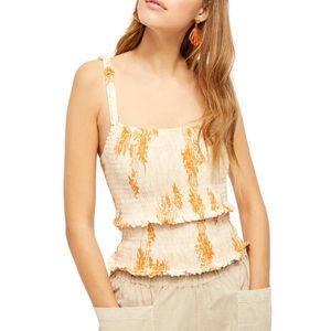 Free People Printed Smocked Cami